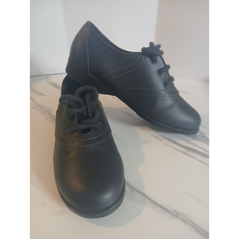 Smart Fit Navy Faux Leather Dress Shoes Child's 2.5 Slip Resistant Classic